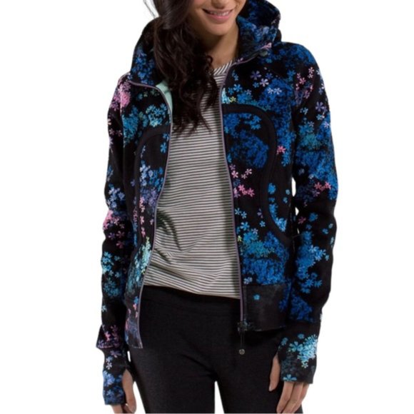 Lululemon Scuba Hoodie *Stretch US 4 Petal Pop Multi / Fresh Teal Lined - Picture 15 of 16